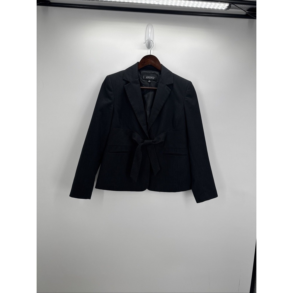 Kasper Women's Blazer Jacket Size Petite 6 Tie Front Structured Office Career